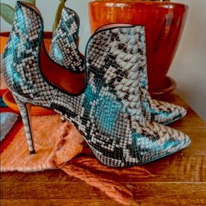 James Chan snakeskin heels